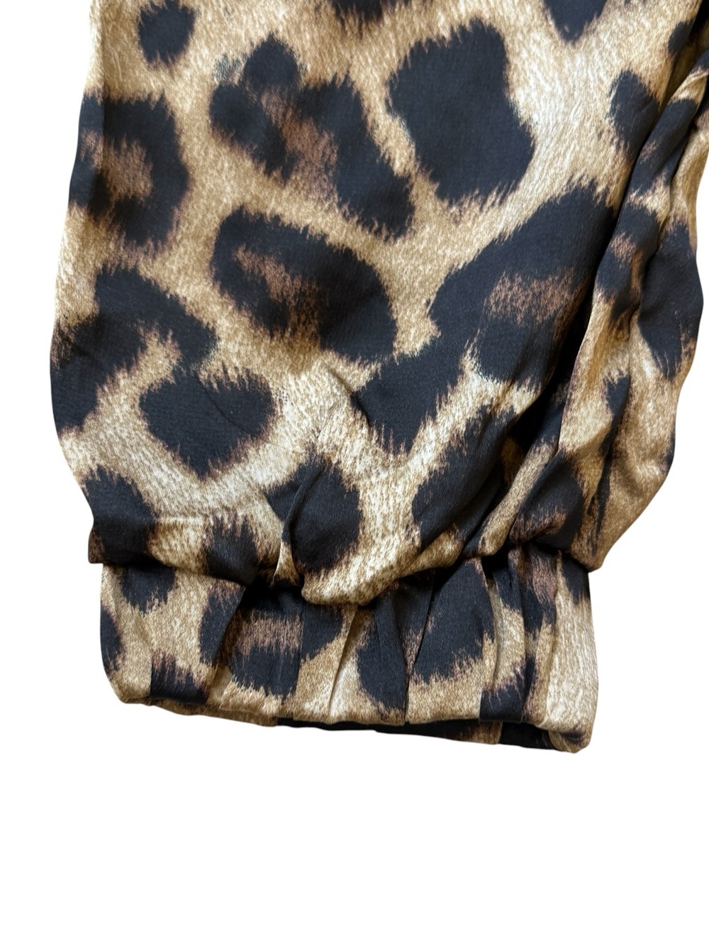 Hayden Los Angeles Leopard Print Satin Jogger Pants Paperbag Waist Boho Chic S - Picture 9 of 9
